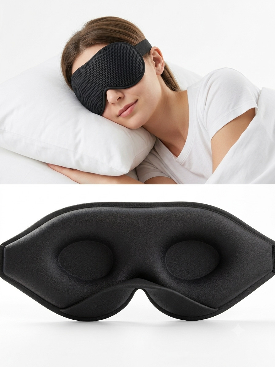 Eye Mask for Sleeping Women Men 3D Contoured Cup No Eye Pressure 100% Light Bloc