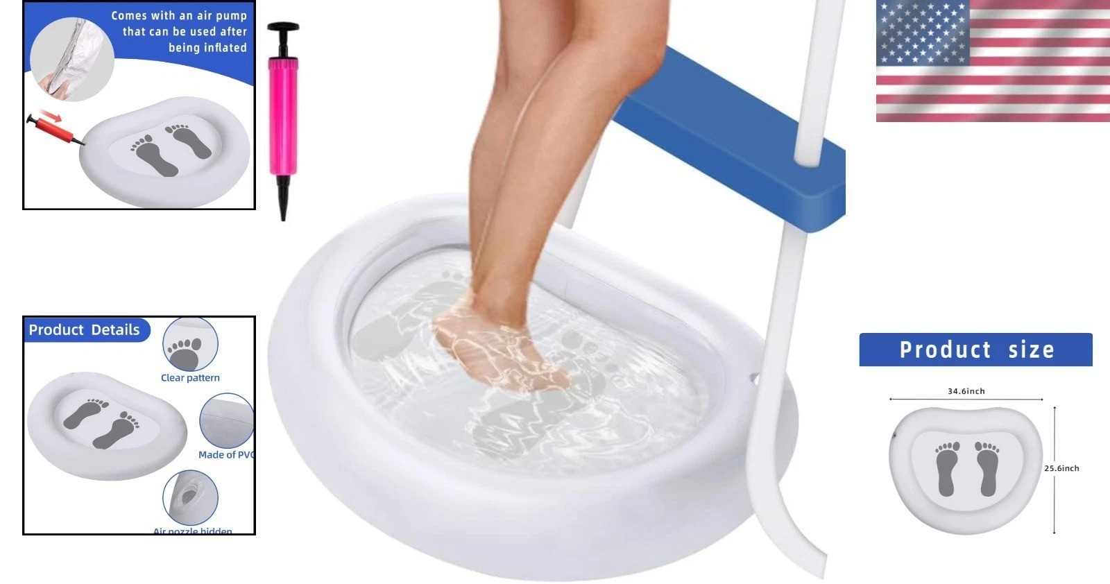 Multifunctional Inflatable Foot Bath for Pool and Spa – Lightweight & Portable