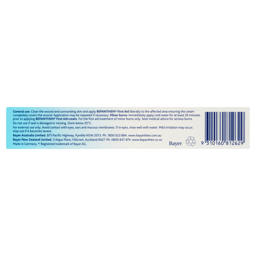 Bepanthen First Aid Cream 30g Antiseptic Fights Infection and Soothes Wounds