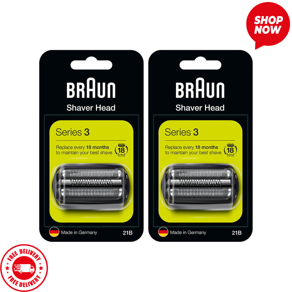 Pack of 2 Braun Series 3 21B Shaver Head Replacement Cassette New Sealed