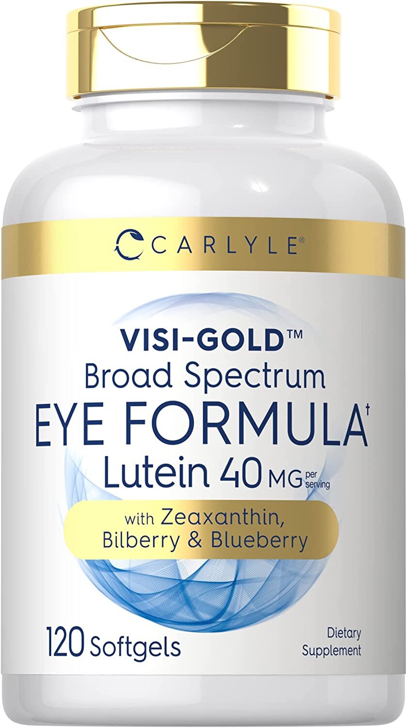 Lutein 20mg with Zeaxanthin, Bilbery, & Blueberry | 120 Softgels | by Carlyle