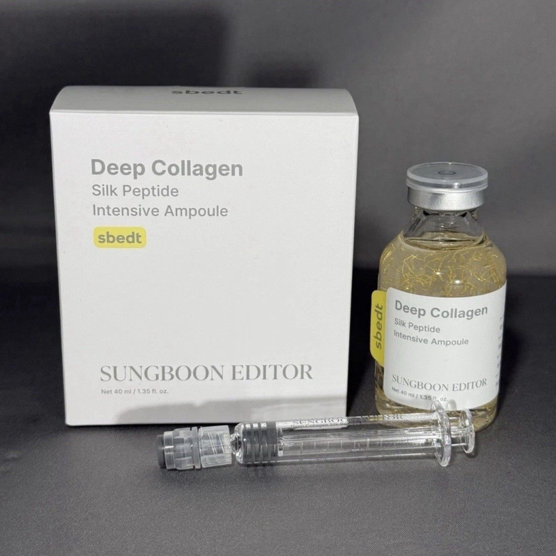SUNGBOON EDITOR Deep Collagen Silk Peptide Ampoule 40 ml Face w/ Syringe