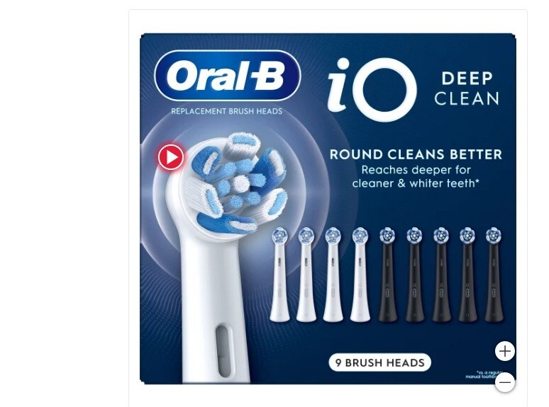 New Oral-B iO Deep Clean Replacement Toothbrush Brush Heads – 9 Pack
