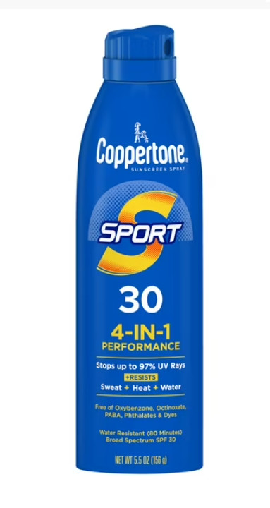 Coppertone Sport Sunscreen Spray, SPF 30 Spray Sunscreen, 5.5 Oz