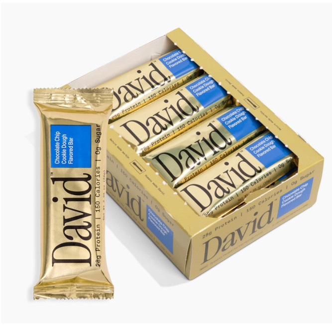 David High Protein Bars Chocolate Chip Cookie Dough 28g 12Pk