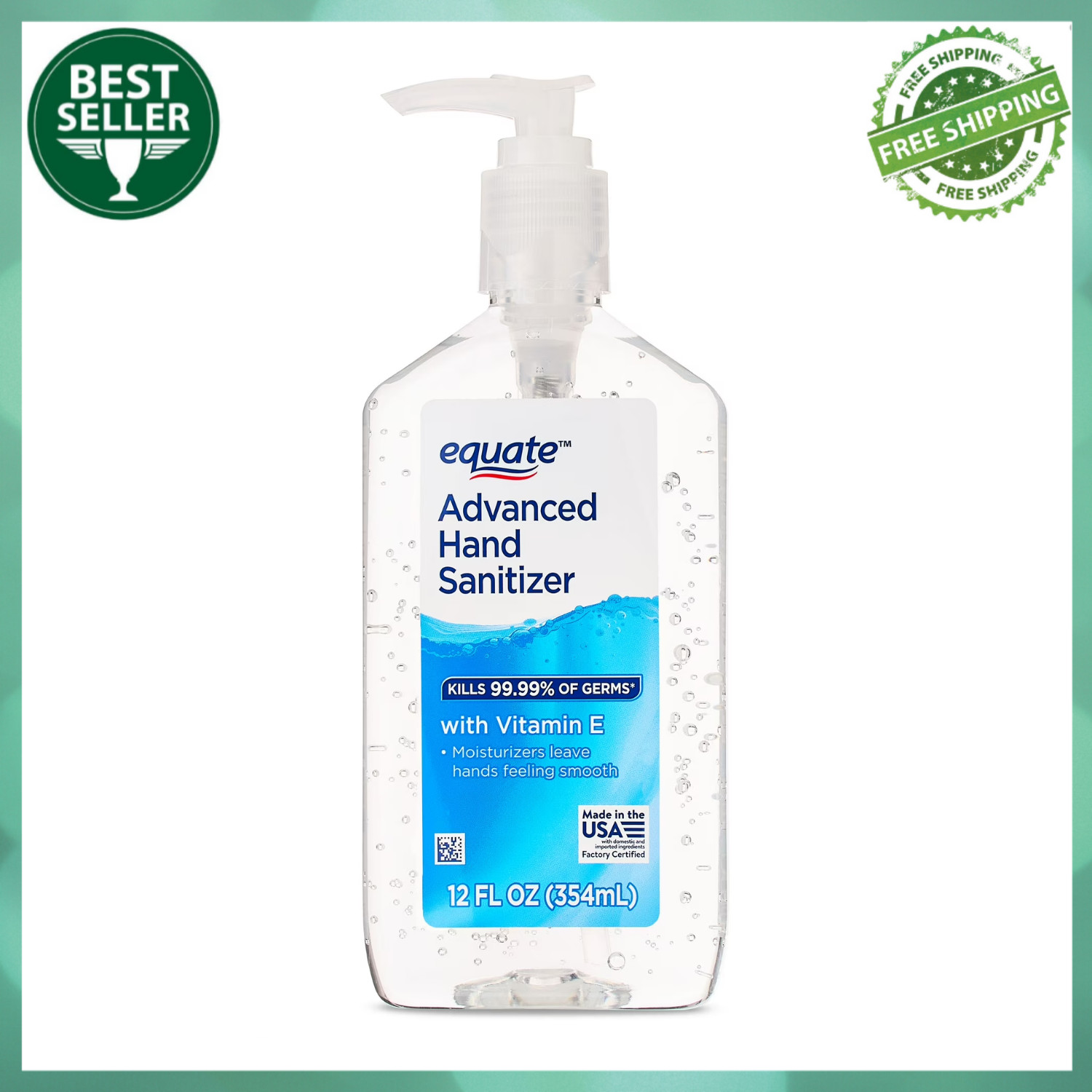 Equate Original Advanced Hand Sanitizer with Vitamin E, 12 fl oz, Free Shipping