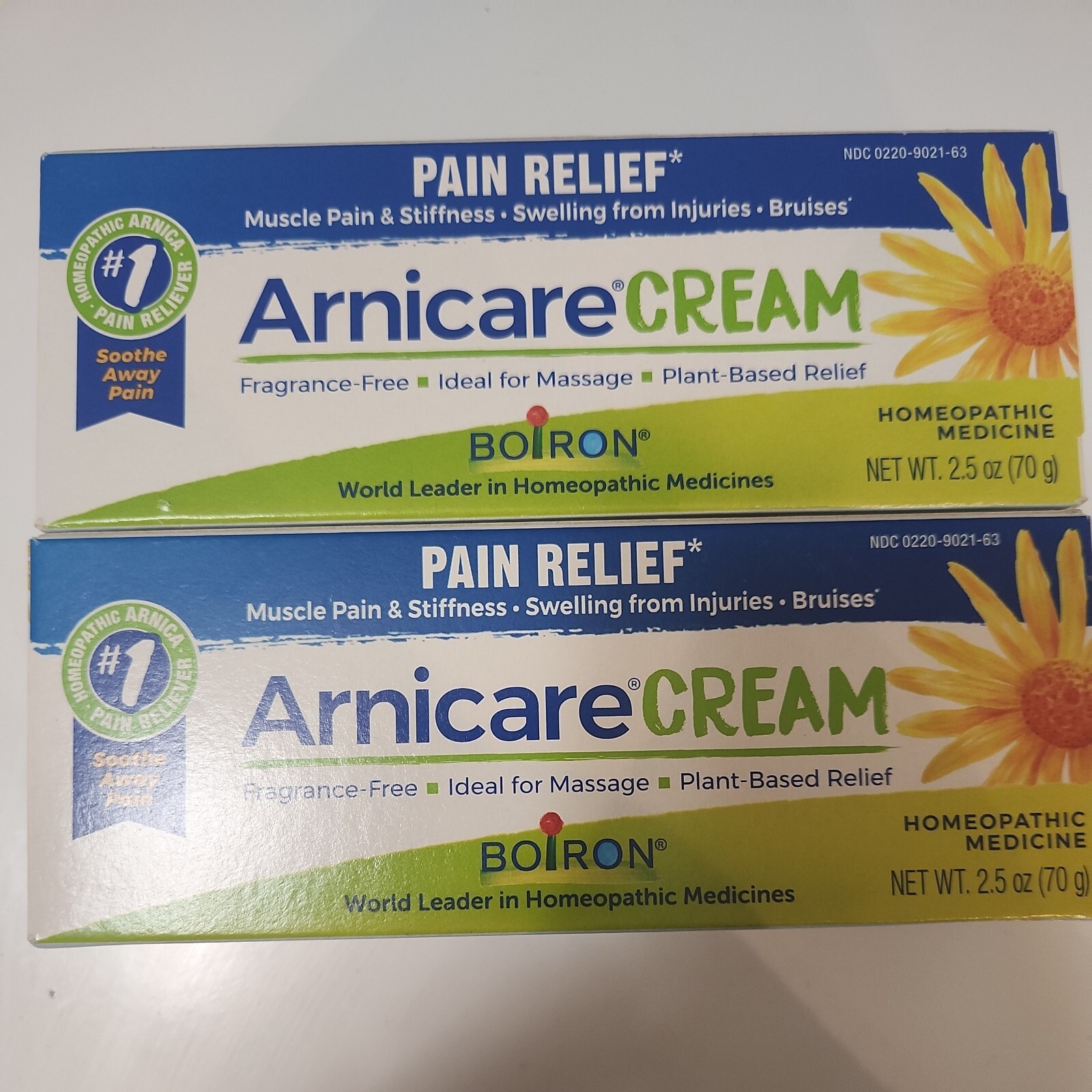 Boiron Arnicare Cream Homeopathic Medicine for Pain Relief 2.5oz x2 Exp 2025+