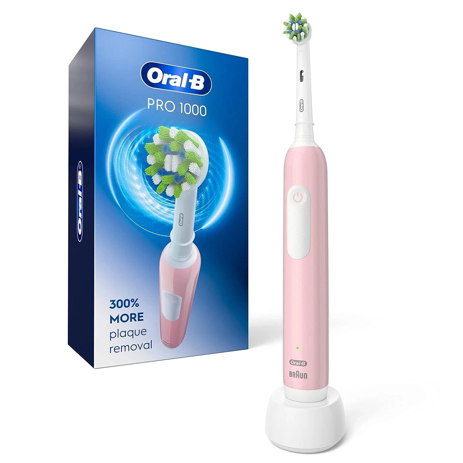 One time used – Oral-B Pro 1000 Electric Toothbrush, Pink (No brush head)