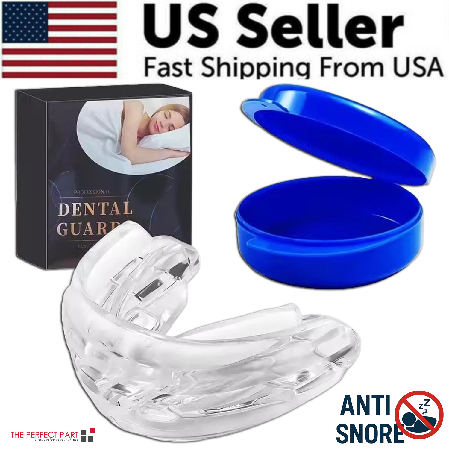 Stop Snoring Mouthpiece Sleep Apnea Guard Bruxism Anti Snore Pure Grind Aid Tray