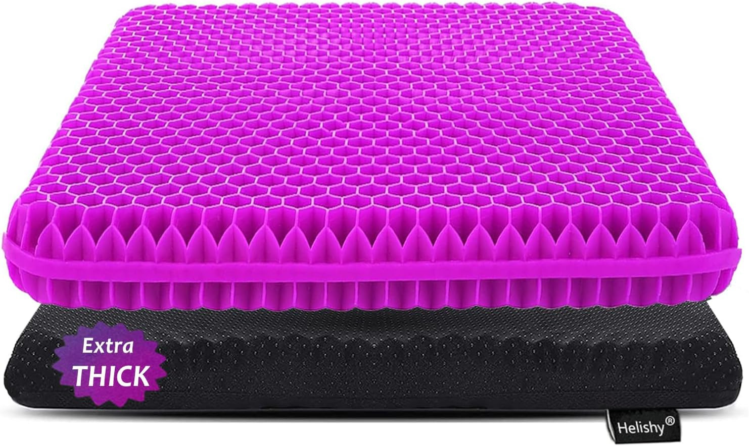 Gel Seat Cushion for Long Sitting, Extra Thick Gel Cushion for Wheelchair Soft C