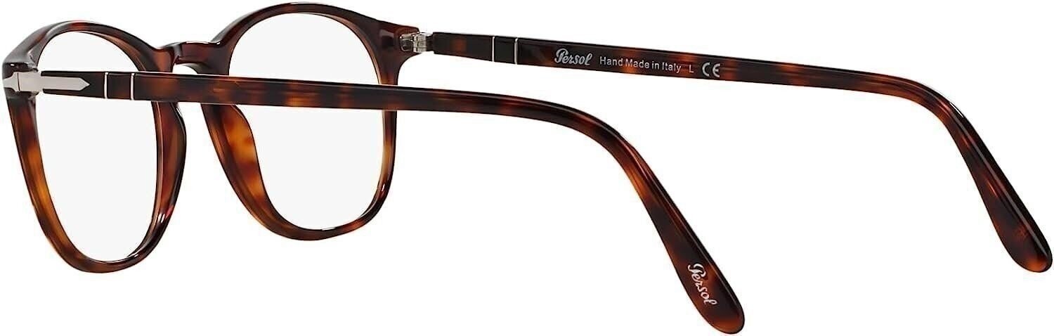 Persol PO3007V 24 50mm Square Eyewear Frames, Havana/Demo Lens,