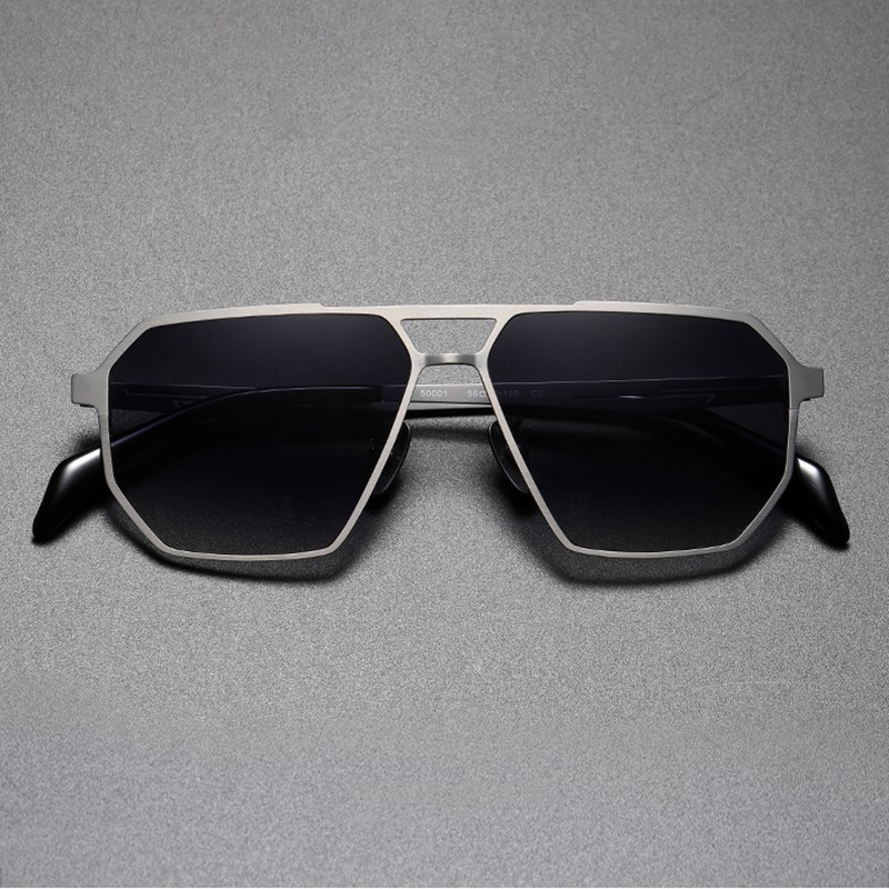 Men’s Pilot Industrial Pure Titanium Sunglasses 17g Lightweight Polarized UV400