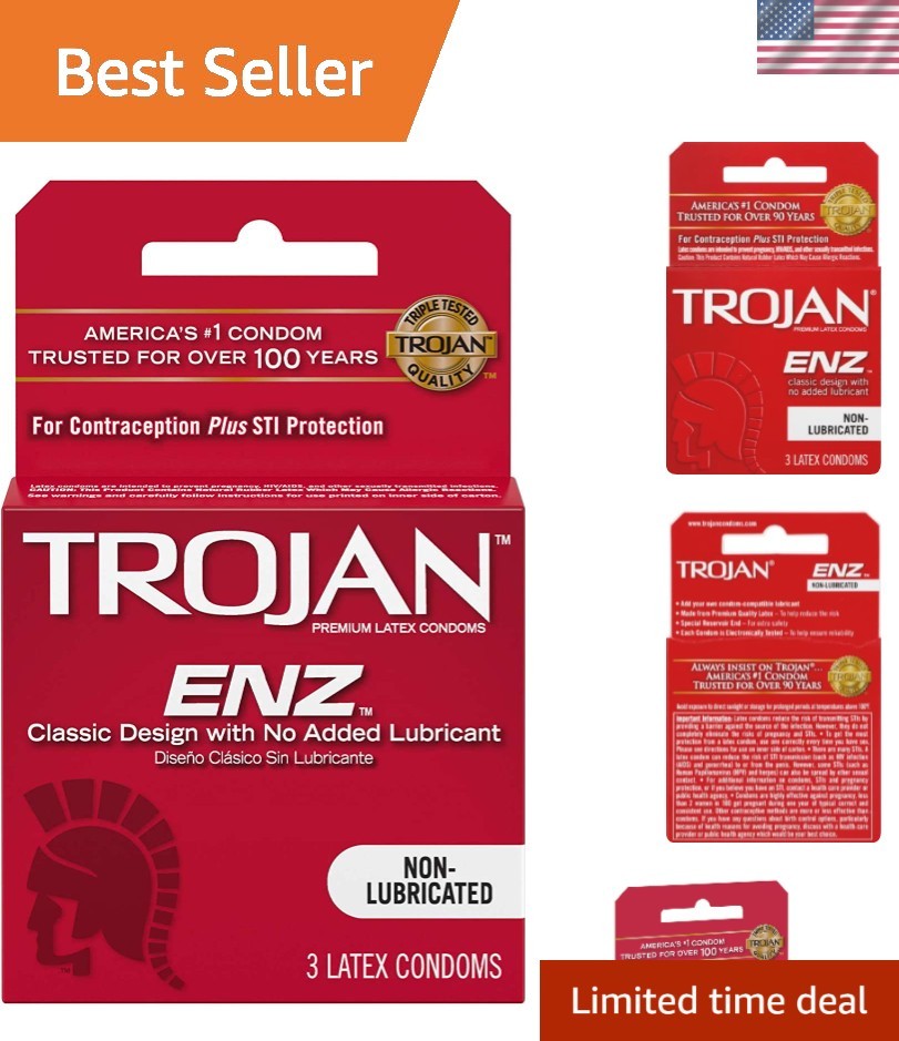 ENZ Non-Lubricated Condoms – Quality, 3 Count for Personalized Safety