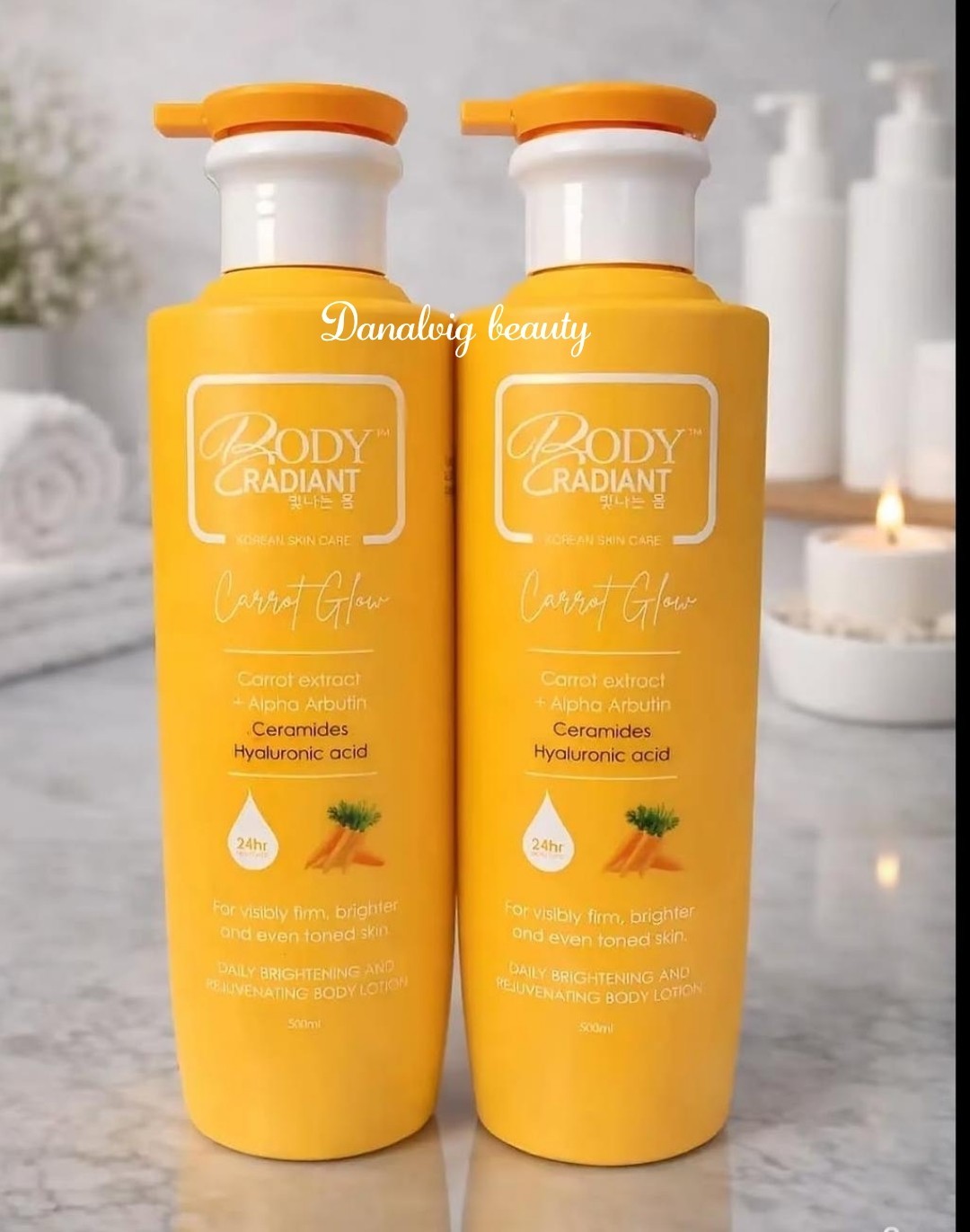 X1 Body Radiant Carrot glow Body Brightening& Whitening Lotion Body Milk 500ml