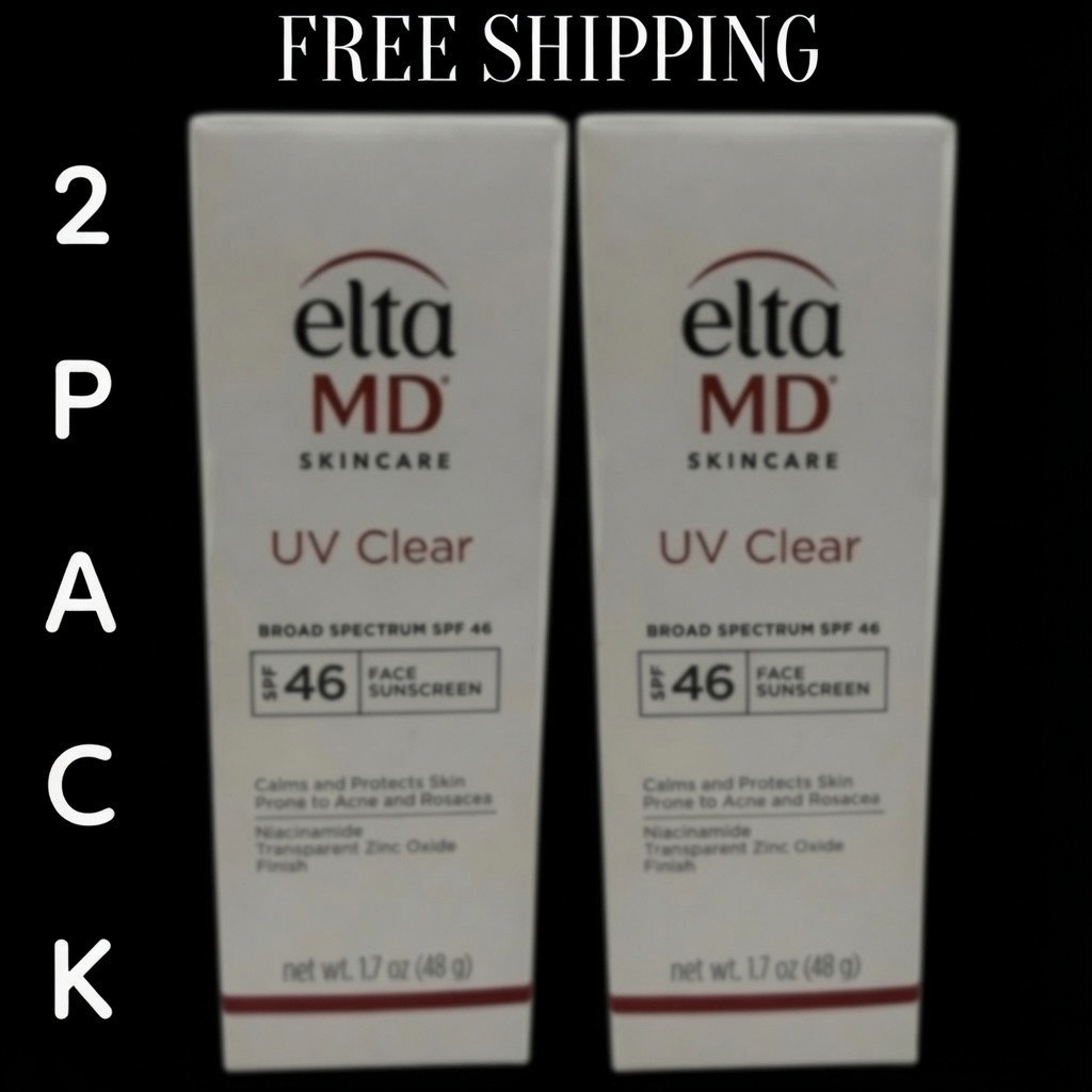 2 Set EltaMD Clear UV Clear Broad-Spectrum non-tinted SPF46 1.7oz EXP2029 2PACK