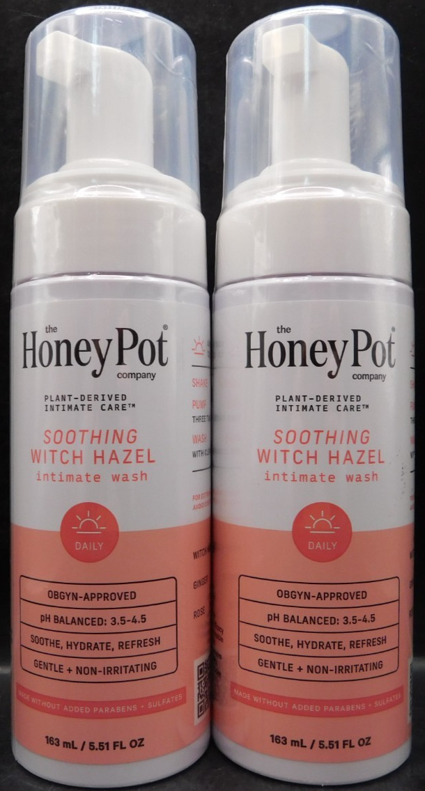 2 Pk The Honey Pot Soothing Witch Hazel Intimate Wash 5.51Fl Oz Ea New & Sealed