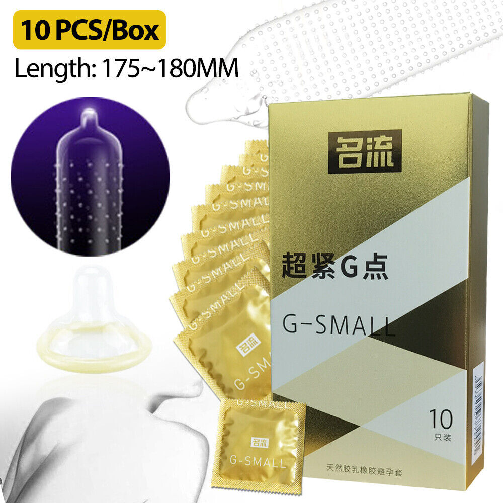 10Pc Small Size Tight Condoms Ultra Thin Latex Condom Men Products 45MM Spike