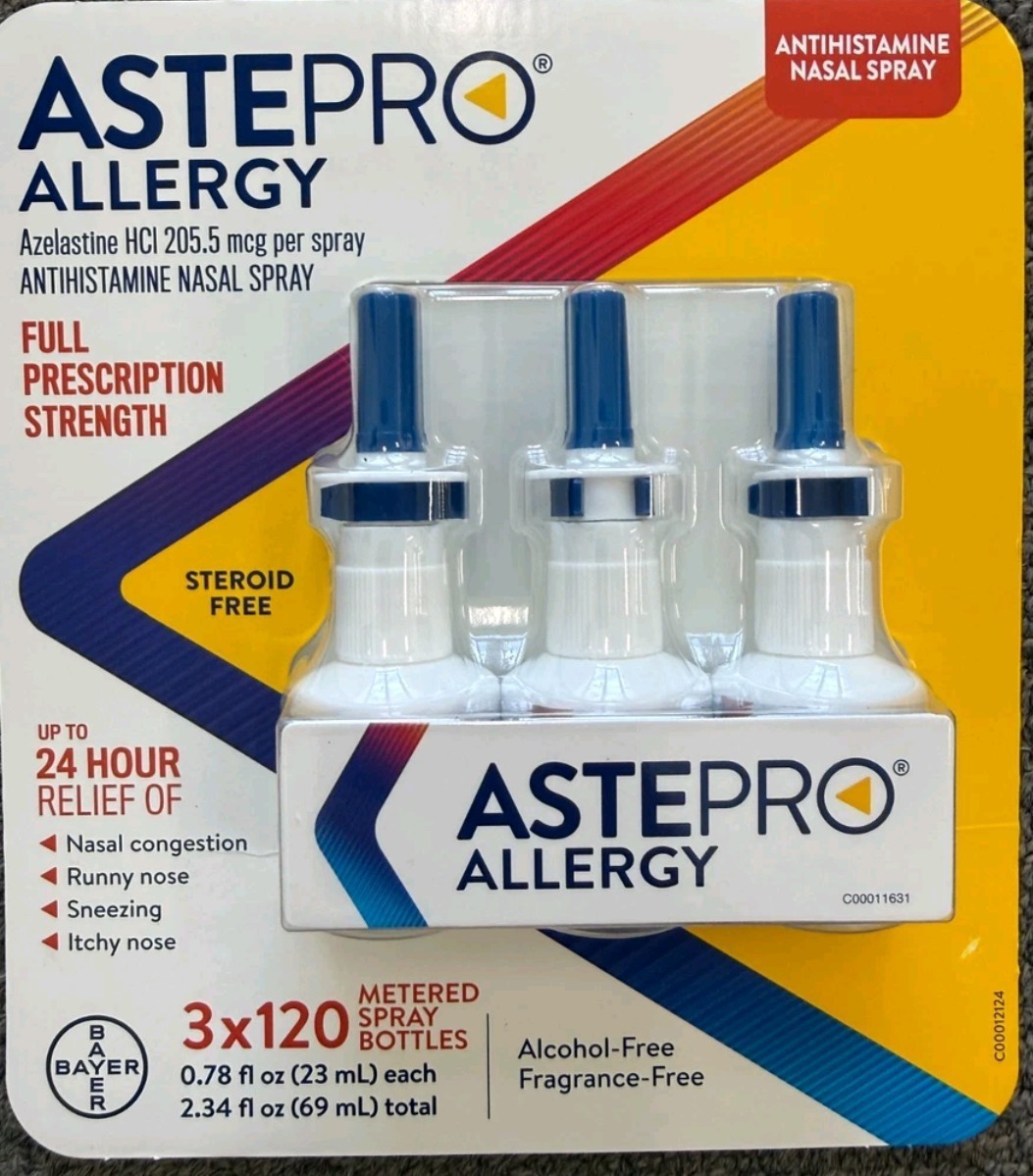Astepro Allergy Nasal Spray 120 Sprays Each 3 Pack (360 Total) EXP 2028