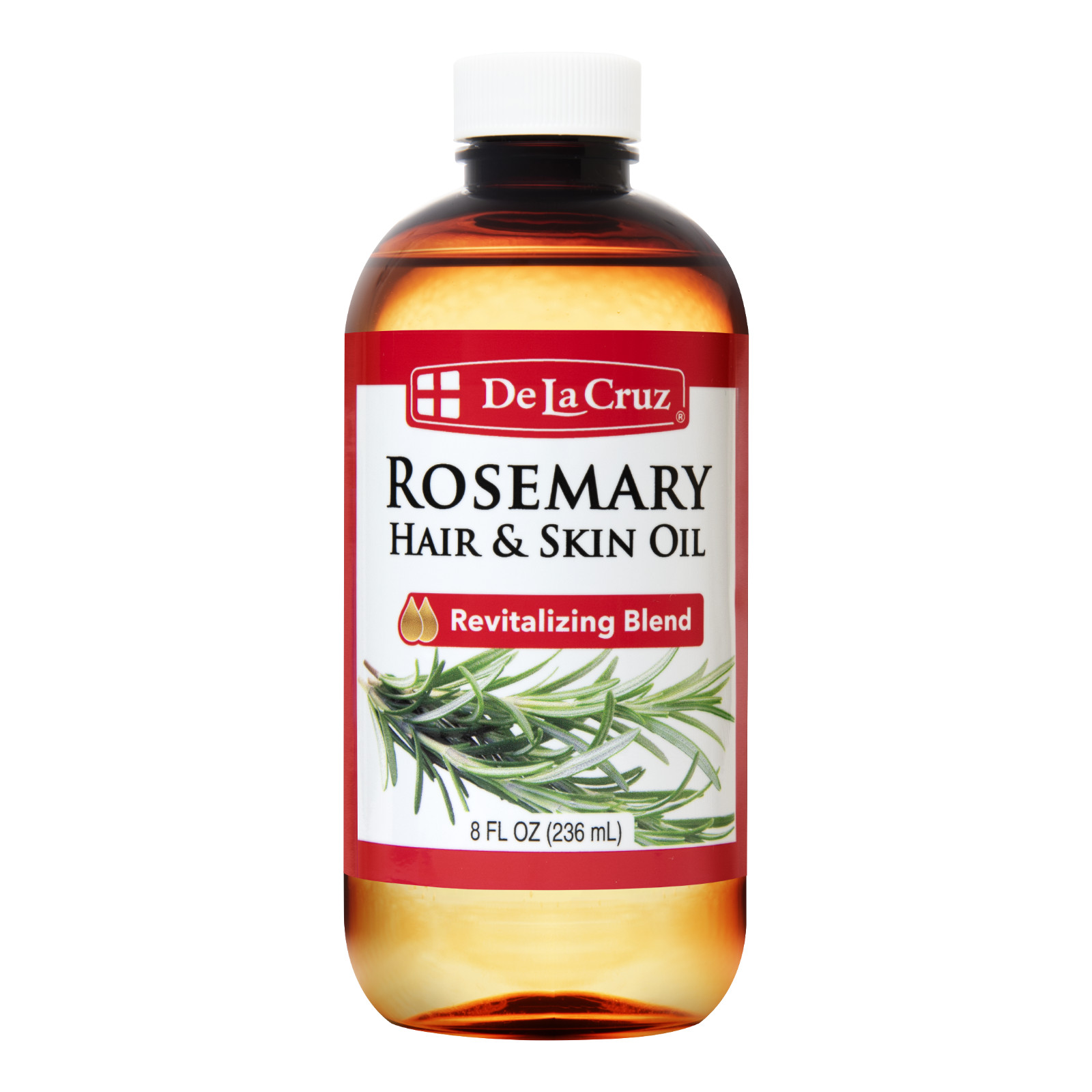 De La Cruz Oil of Rosemary Blend for Skin and Hair, Natural and Made in USA 8 oz
