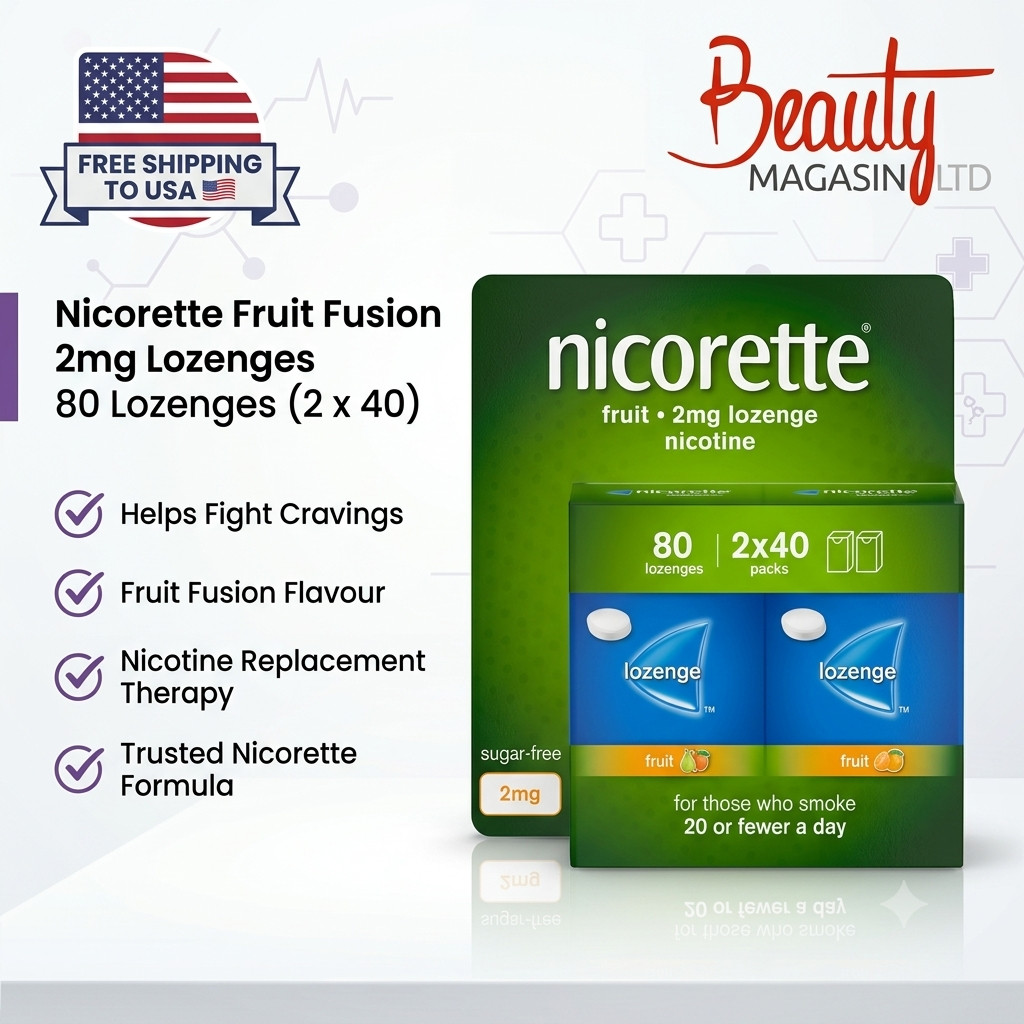 Nicorette Fruit fusion 2mg Lozenge 80 (2 X 40)- FREE SHIPPING TO USA