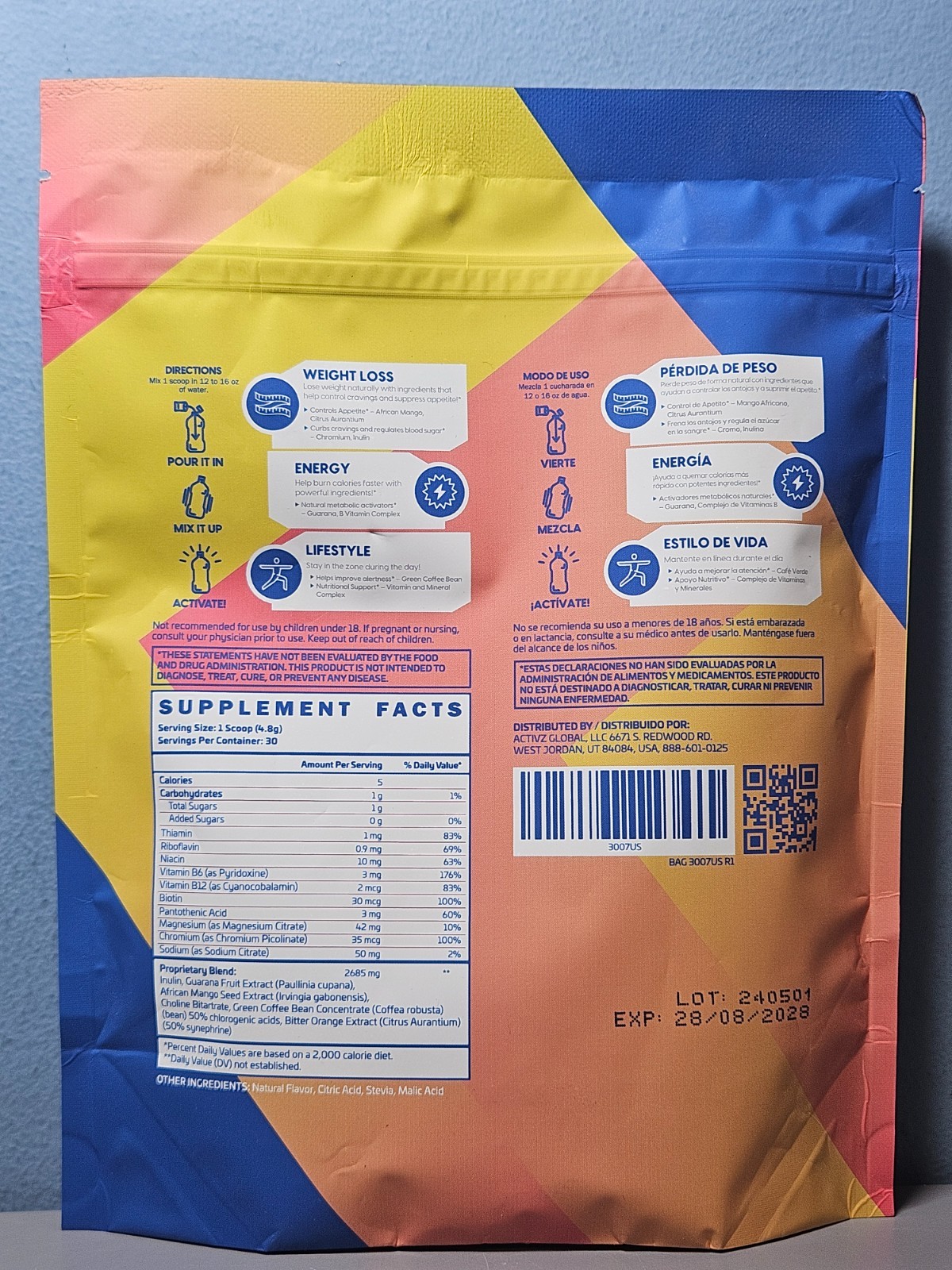 Activz AIRO Metabolic Activator Weight Loss & Energy Formula Camu Camu! Exp 8/28
