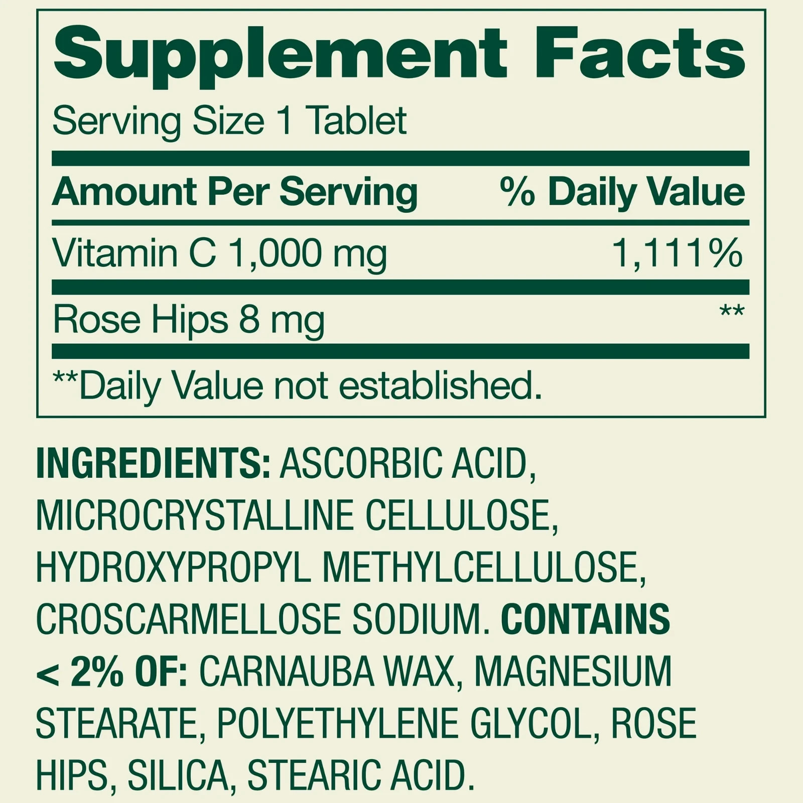 Spring Valley Vitamin C with Rose Hips, 1000 mg, 500 Count