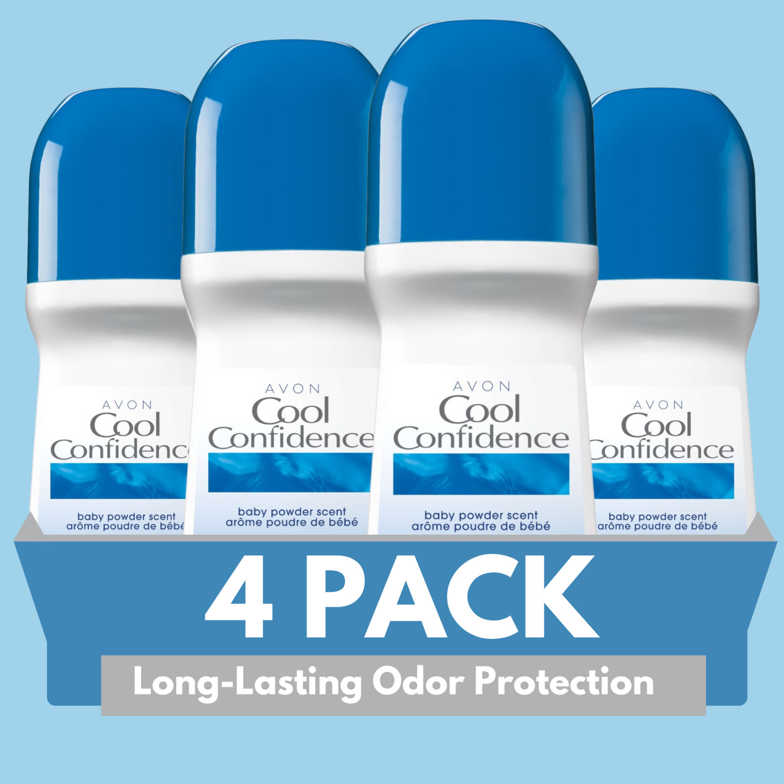 Avon Cool Confidence Roll-On Antiperspirant Deodorant, 2.6 fl oz (4-Pack)