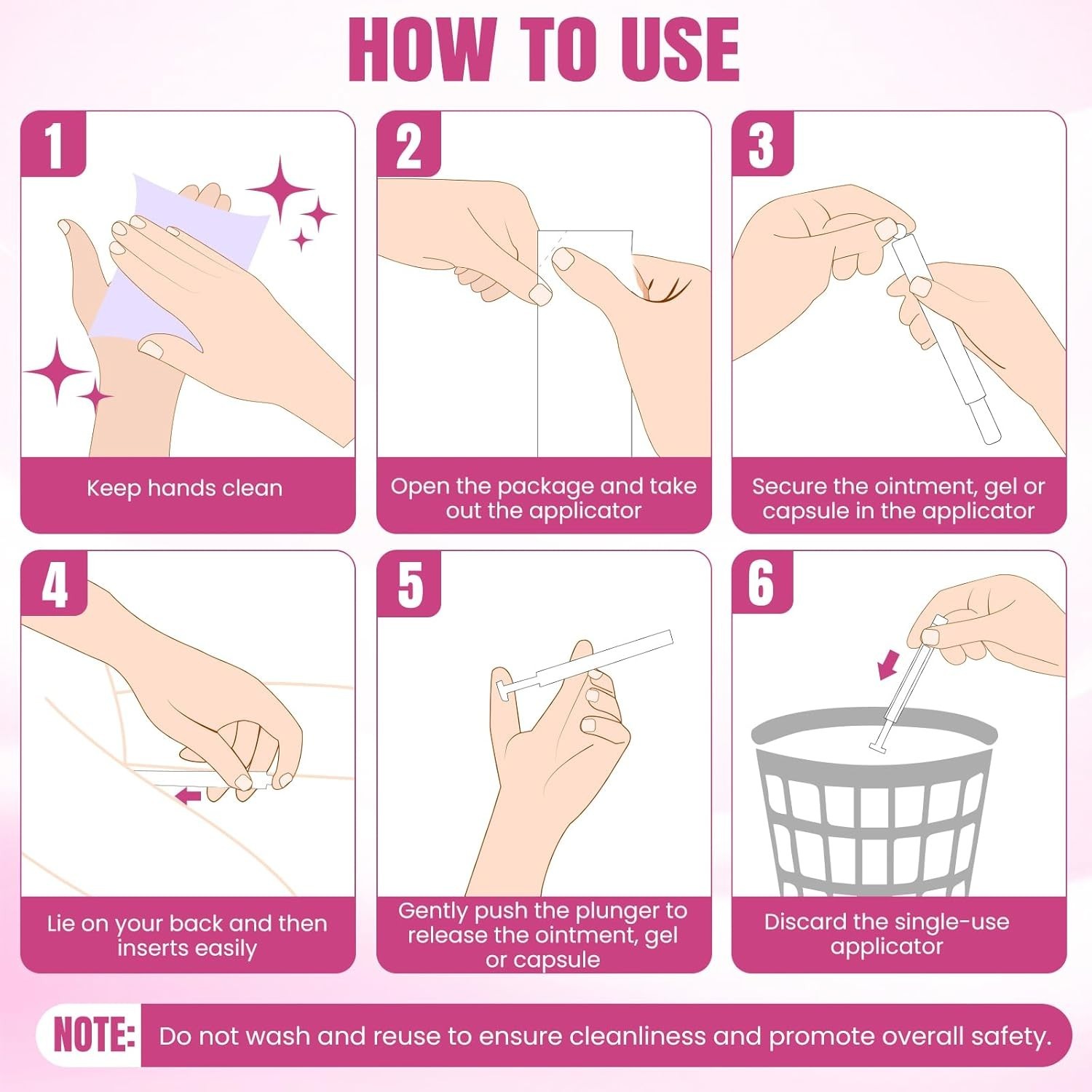 Individually Wrapped Vaginal Applicators with Dosage Markings for Easy Use