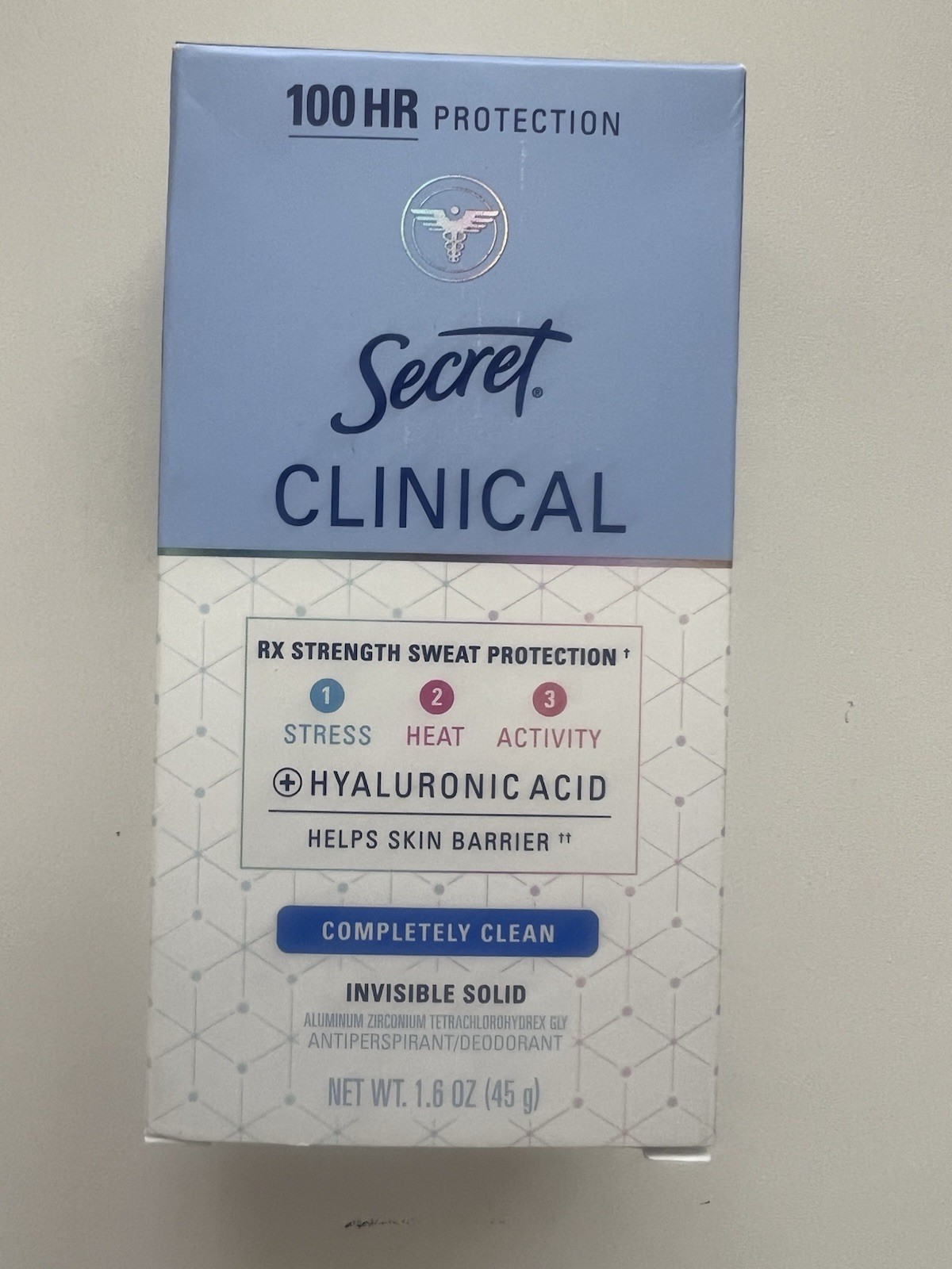 Secret Clinical Strength Antiperspirant Deodorant Completely Clean 1.6 oz Lot 2