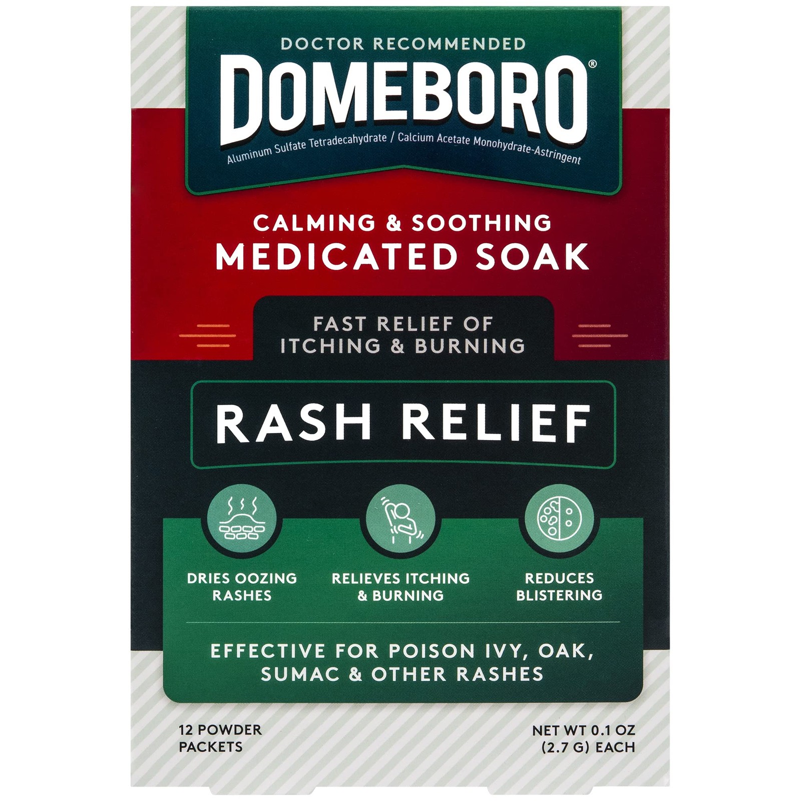 Medicated Soak Rash Relief (Burow’s Solution), 12 Count (Pack of 1) – Packagi…