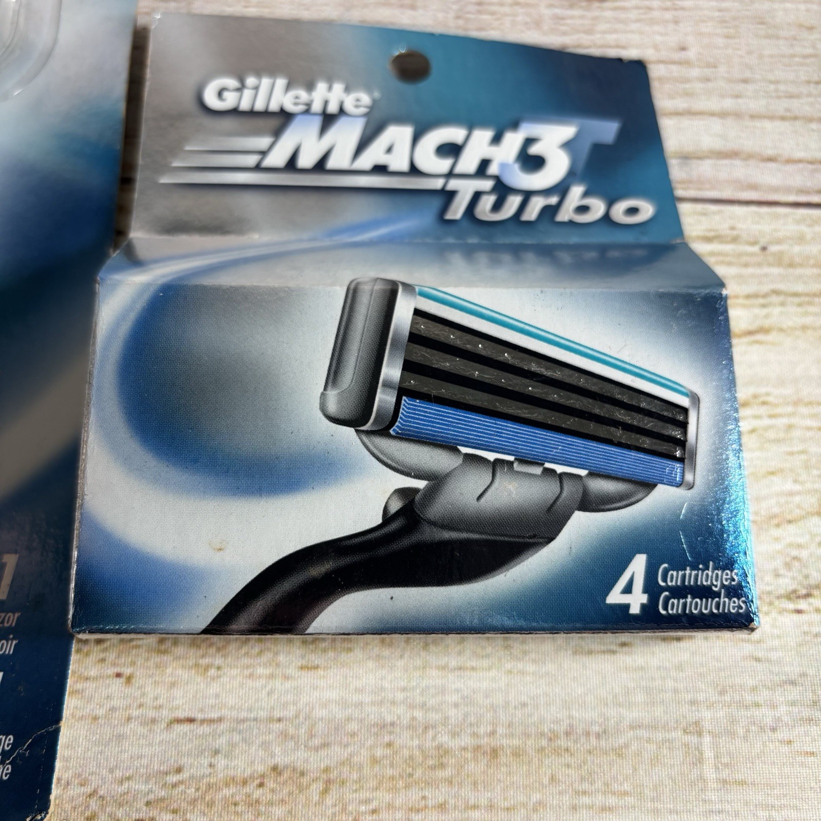 VTG 2001 Gillette Mach 3 Turbo Razor Blade w/ Cartridge 4 Cartridge Refills Lot