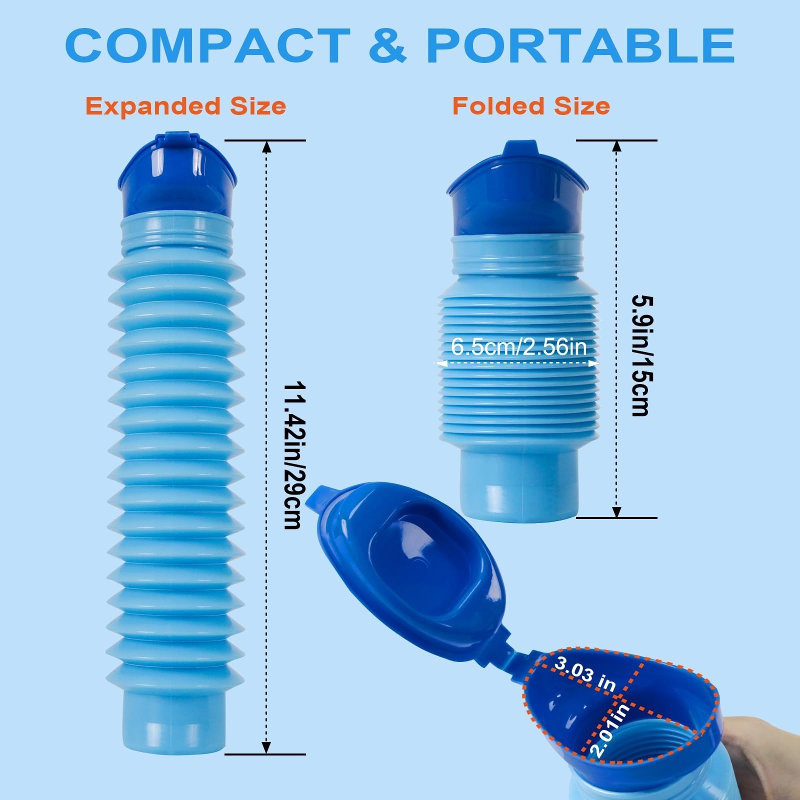 Portable Urinal for Men, 750ml Leak-Proof Travel Urinal