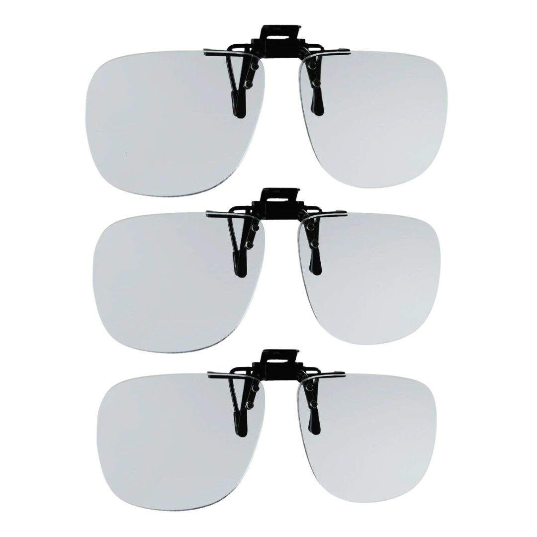 3 Pairs proSPORT Clip-On Reading Glasses Flip-Up Magnifying Lenses, Lightweight