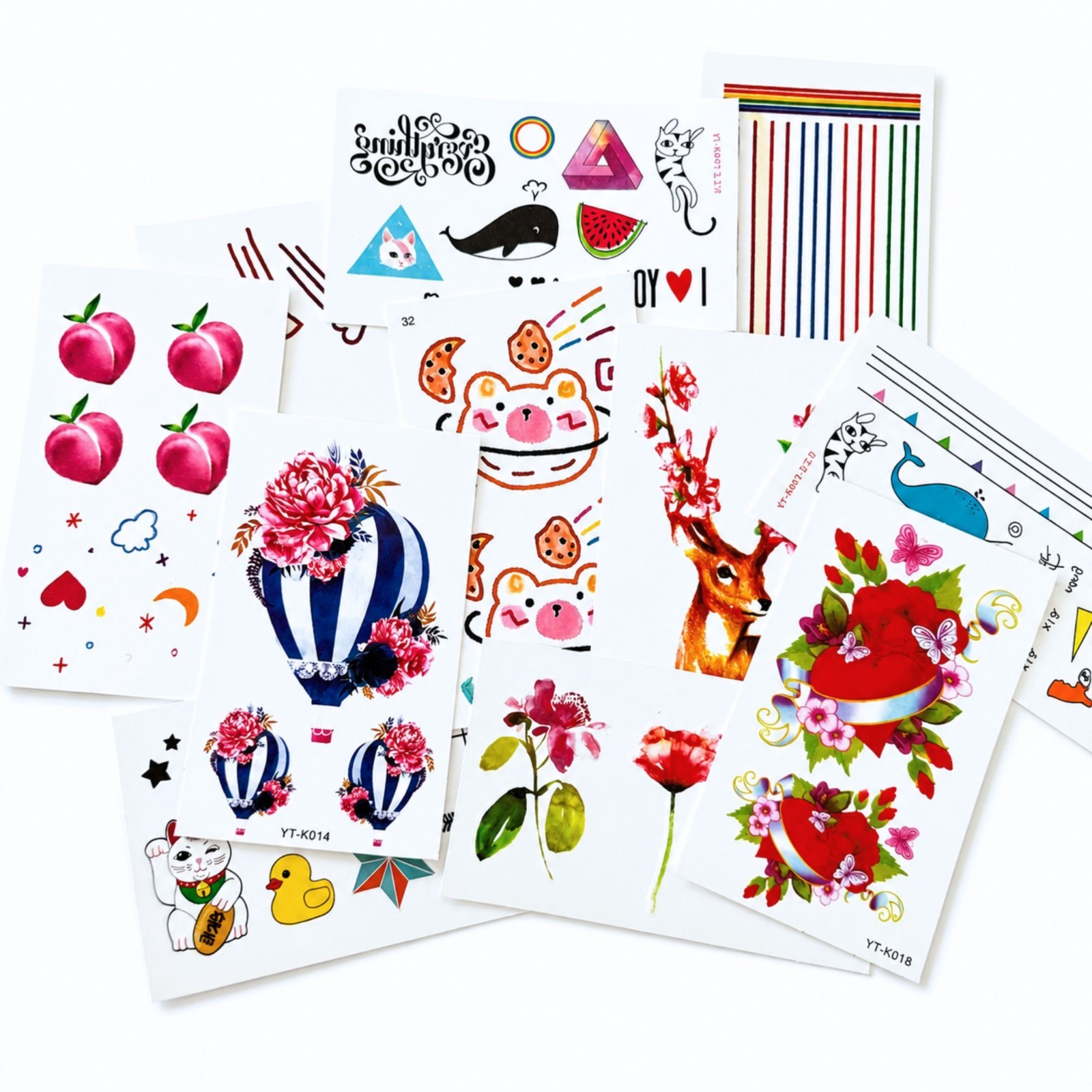 10 Pcs Waterproof Aesthetic Temporary Tattoo Fake Body Art Festival Party Favor