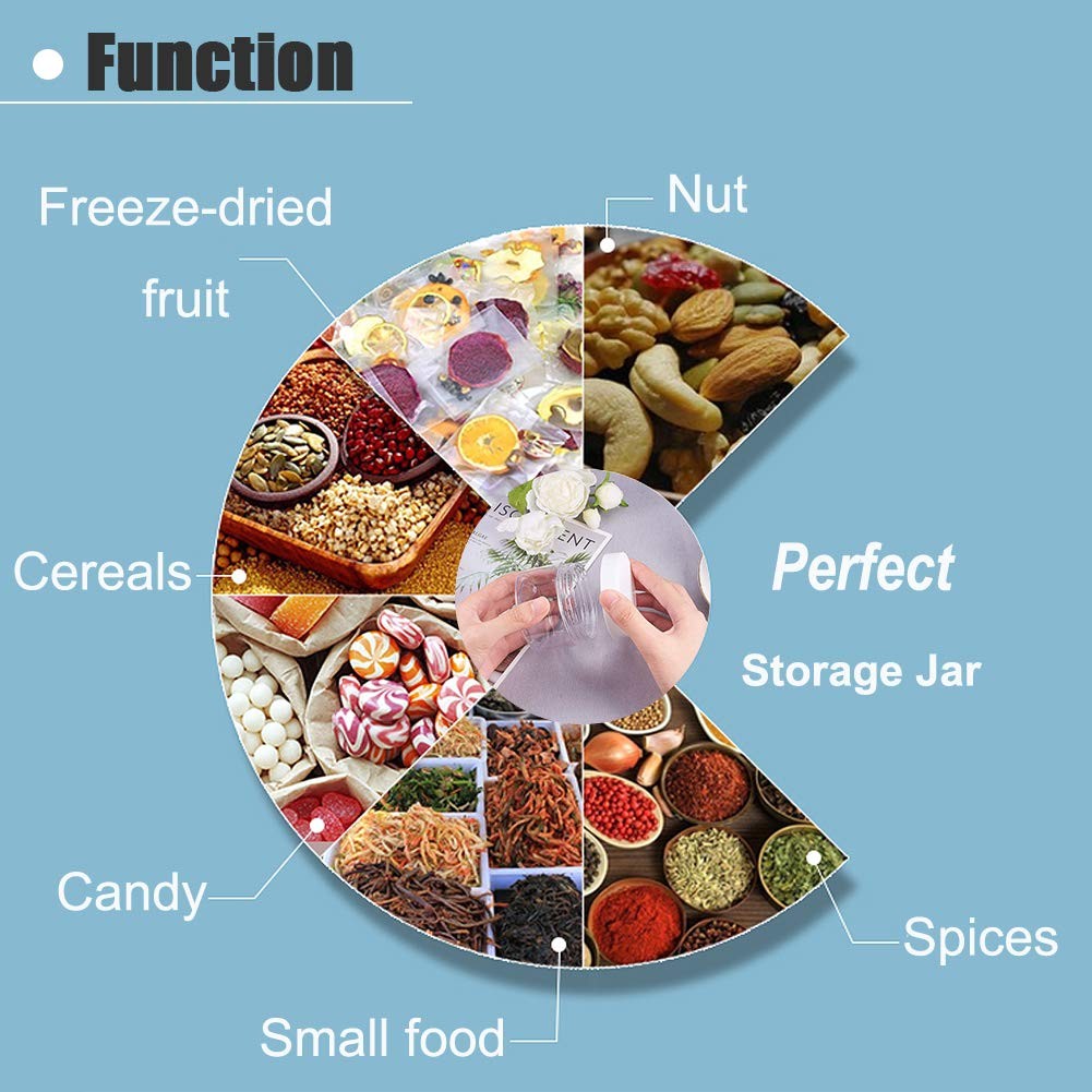20 PCS 2oz Plastic Empty Jars with Lids(White),Wide-Mouth Refillable Storage