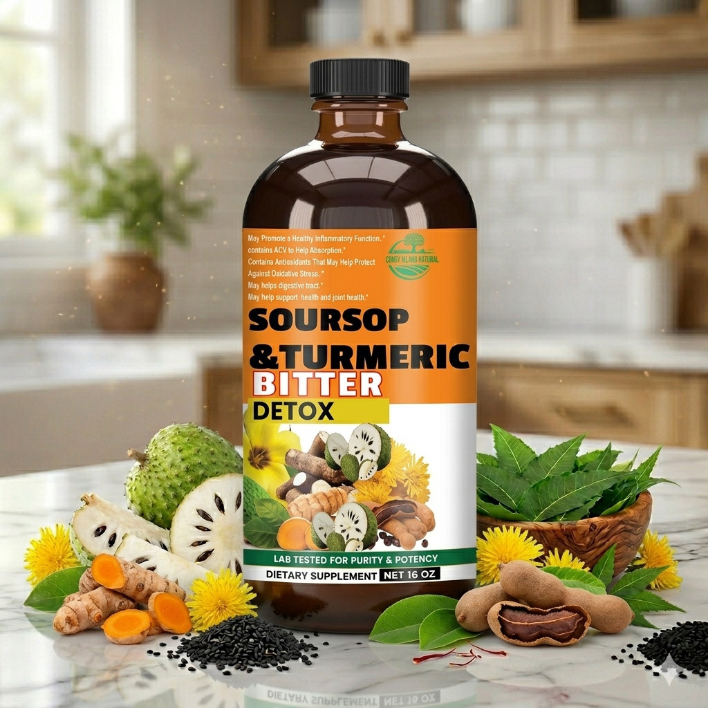 Turmeric Soursop Blend Liquid living Bitters 16 oz made in USA Premium Herbs