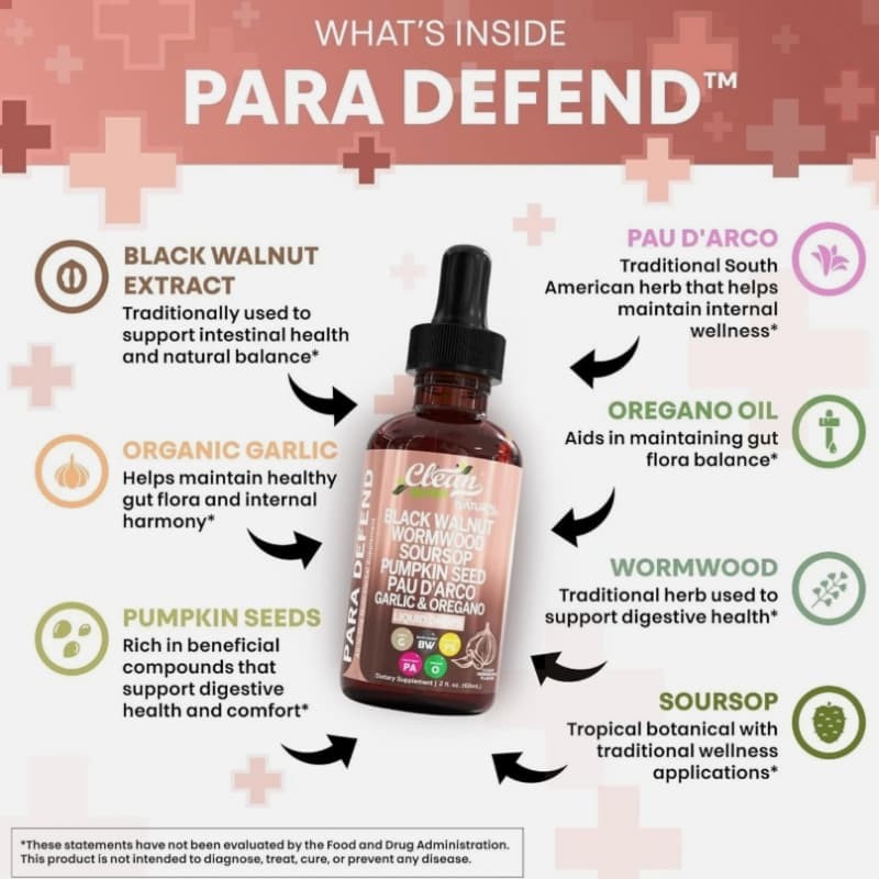 Humans Cleanse Walnut Black Soursop Wormwood Para Defend Drops Liquid Garlic for