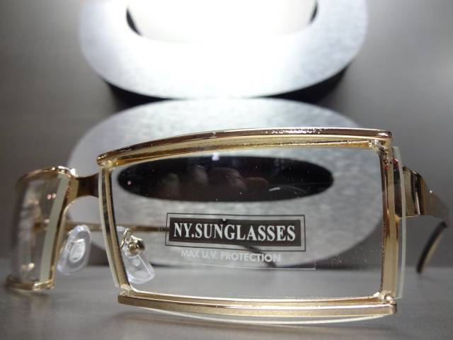 Men’s UNIQUE CONTEMPORARY MODERN Style Clear Lens EYE GLASSES Gold Metal Frame