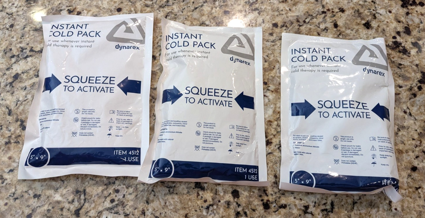 Dynarex 3 Pack Cold Pack 5″ x 9″ Single Use Item 4512