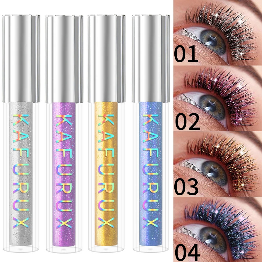 1Pc Diamond Shine Waterproof Volume Curl Mascara Glitter Snow Effect,Smudge-Proo