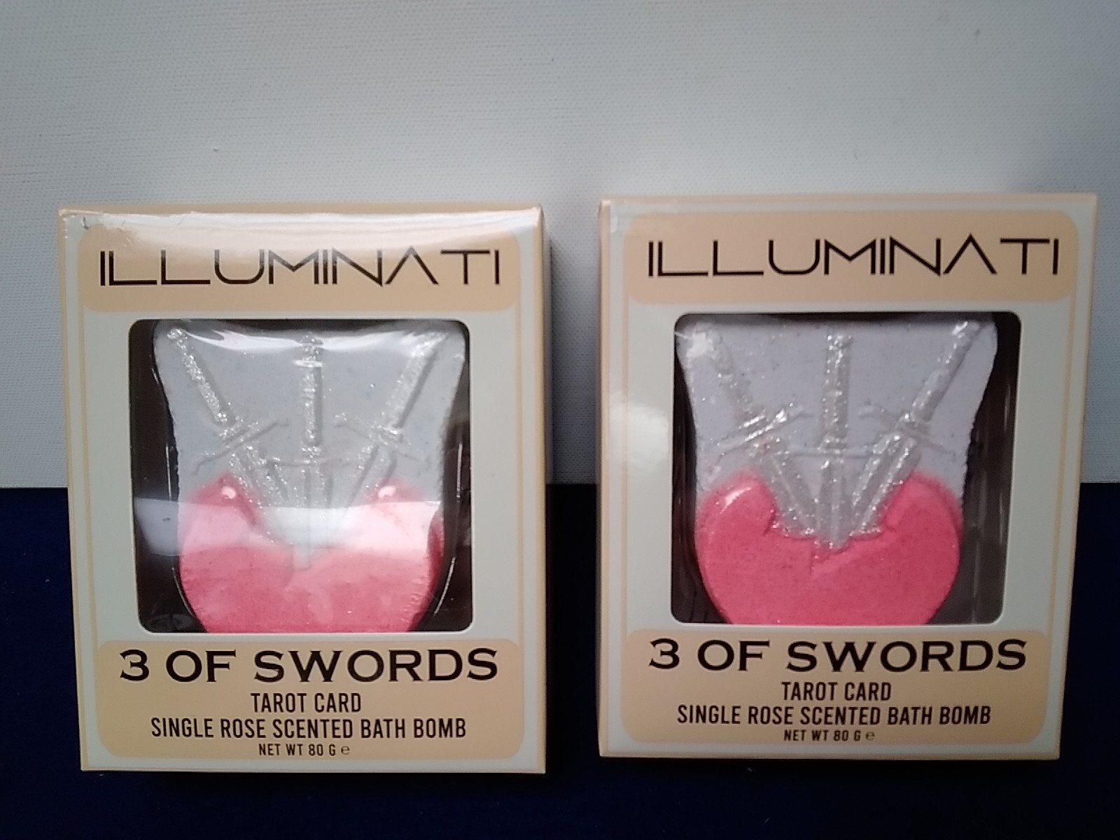 Illuminate 3 Of Swords Tarot Card Single Rose Scented Bath Bomb Set of 2