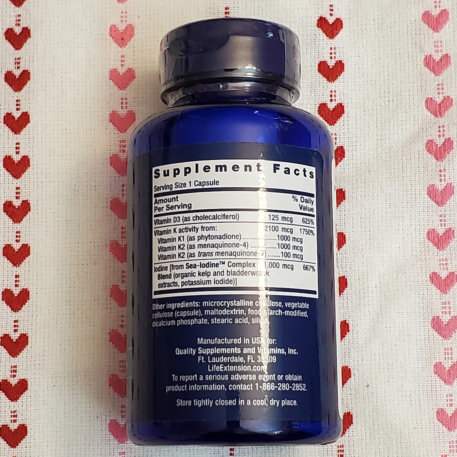 Life Extension Vitamins D & K with Sea-Iodine Supplement (60 Capsules) 8/2026