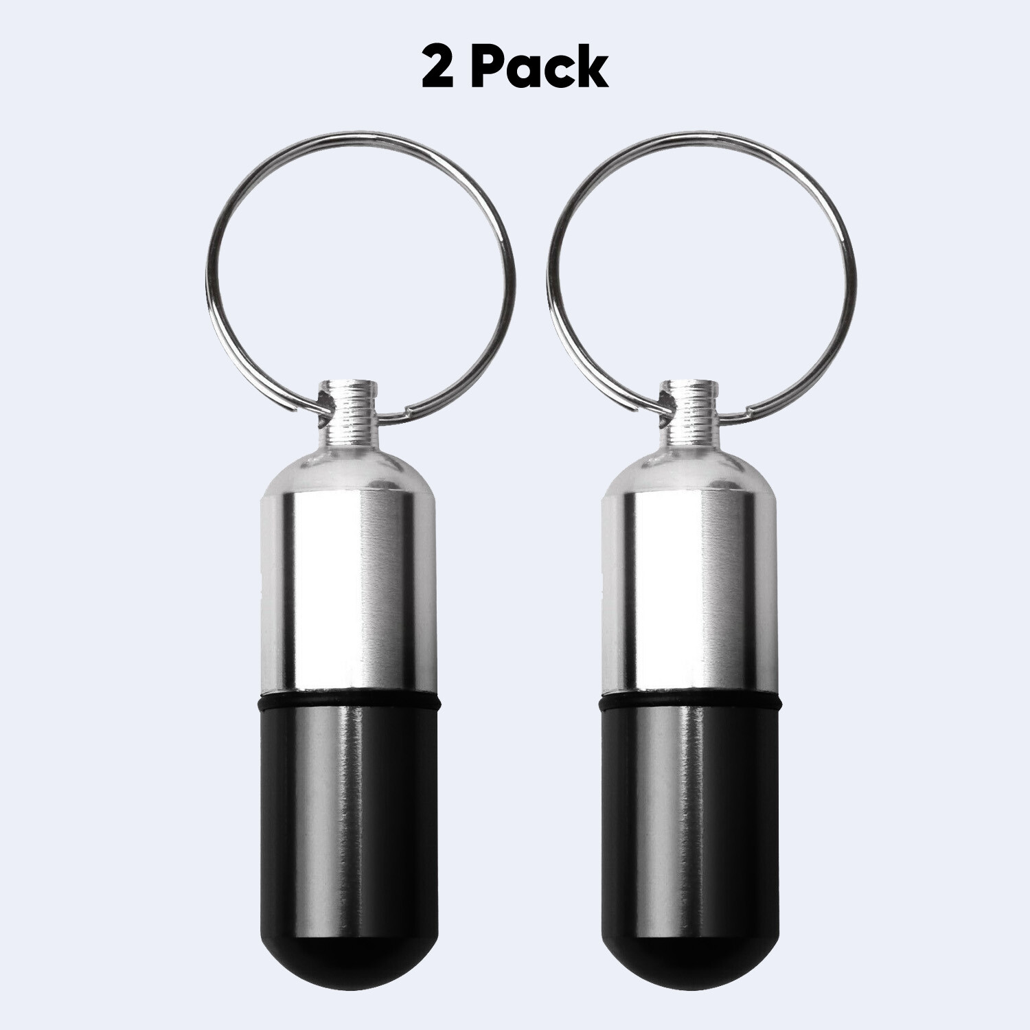 Waterproof Aluminum Medication Pill Container Box Bottle Case Keychain Holder