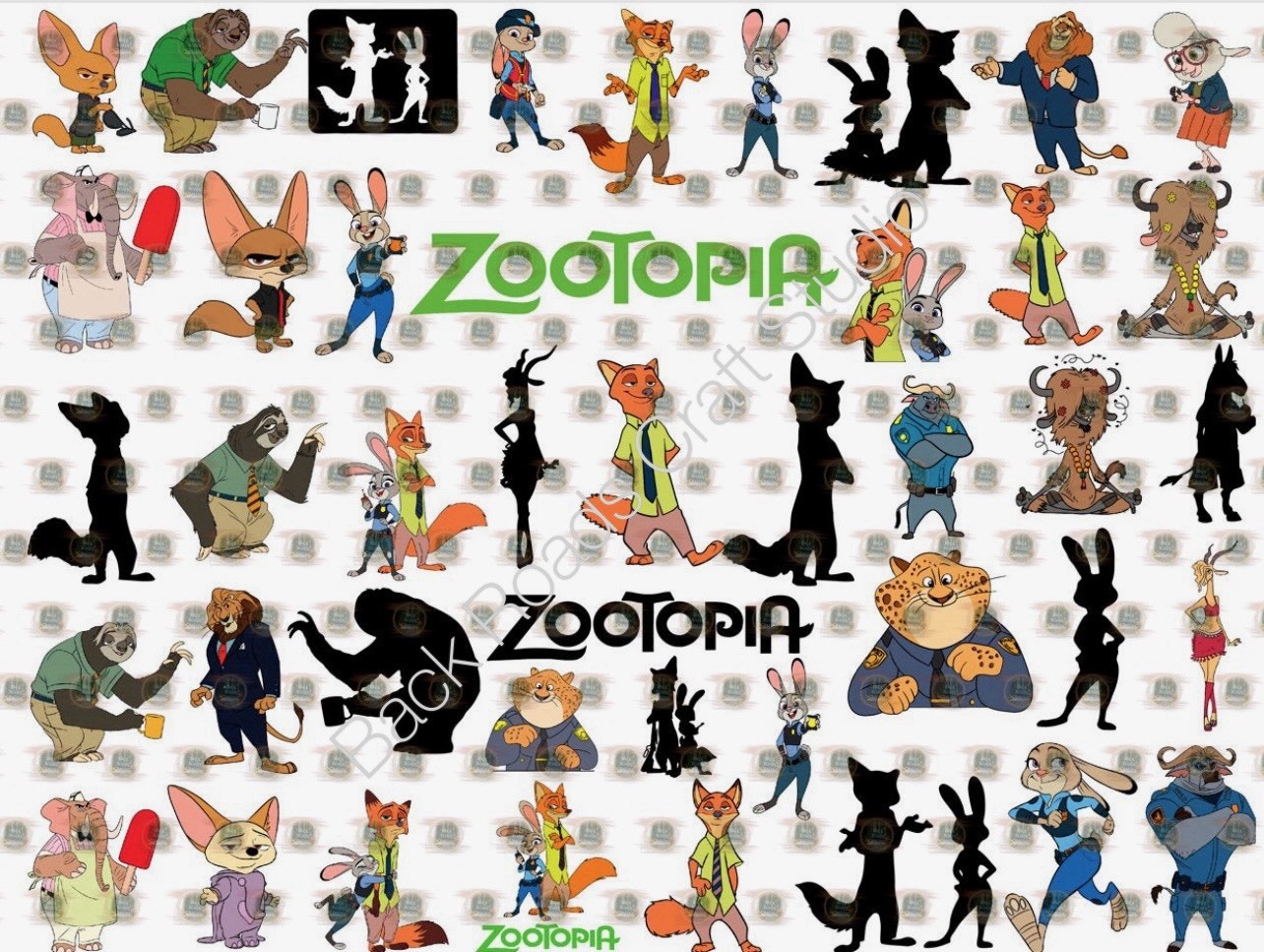 Zootopia Cartoon Waterslide Finger Nail Decals Instructions set of 50 Bonus JS