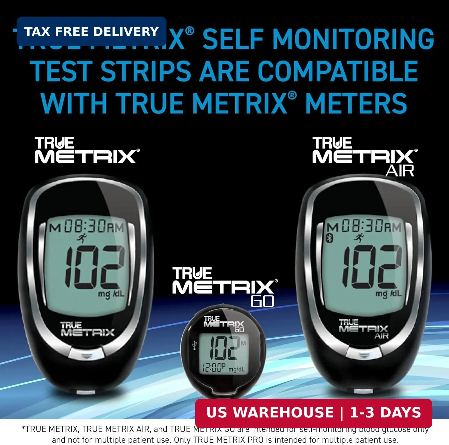 TRUE METRIX Blood Glucose Test Strips 50 Count Self Monitoring Diabetes