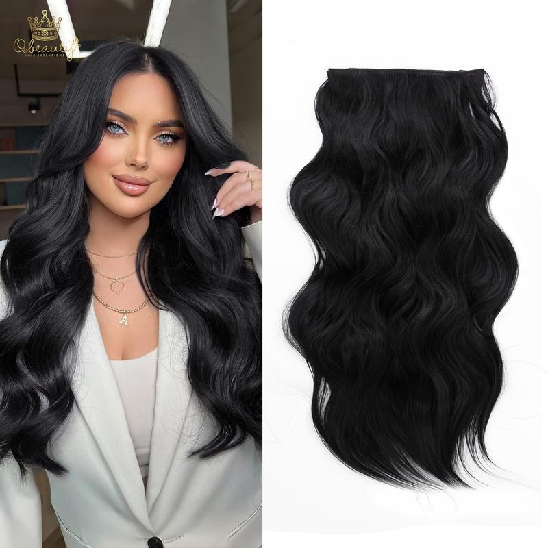 4 Pieces Clip In Hair Extensions Real Thick Full Head Hair 100% Natural as Human