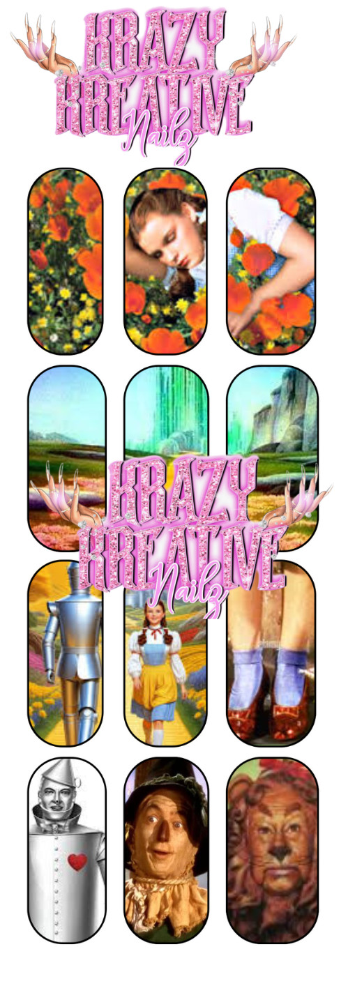 WIZARD OF OZ WATERSLIDE NAIL DECALS
