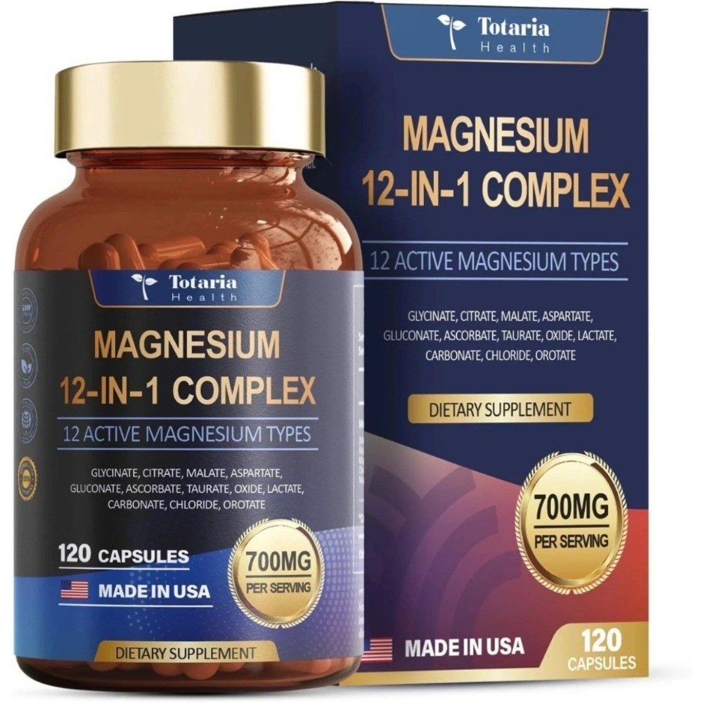 Totaria Nature 12-in-1 Vegan 700mg Magnesium, Nerve & Bone Health Supplement