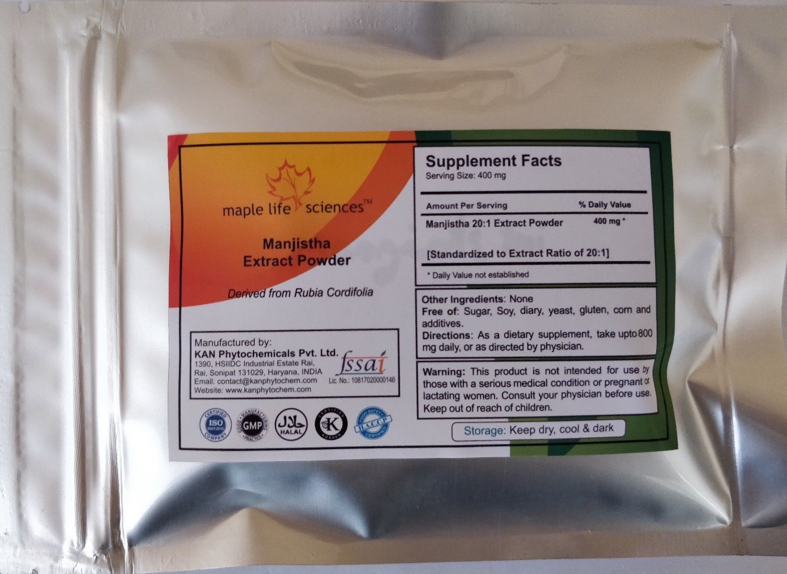 Manjistha 20:1 Extract Powder Pure & High Quality