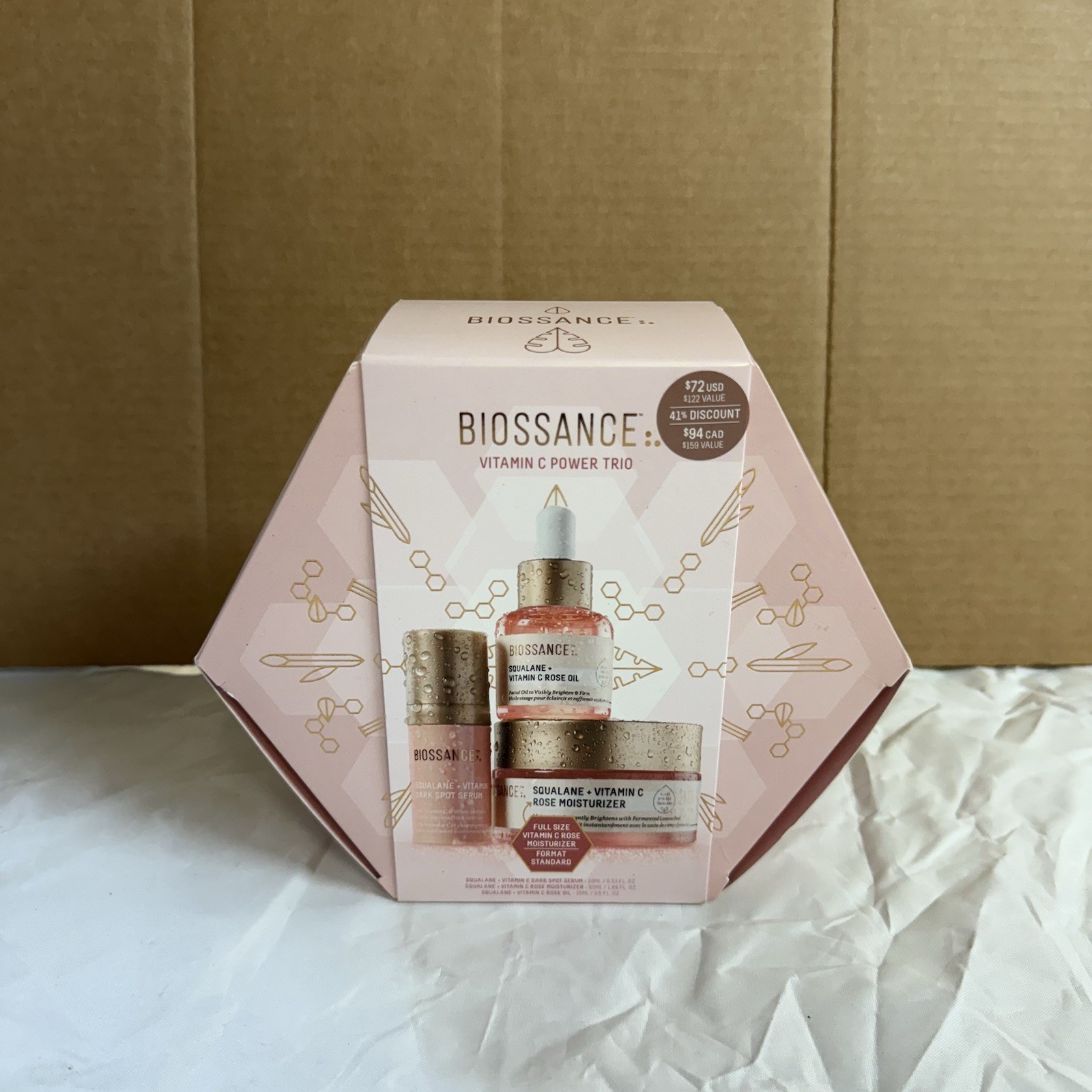 BIOSSANCE Vitamin C Set SQUALANE Moisturizer + Rose Oil +Dark Spot Serum PAO 12M
